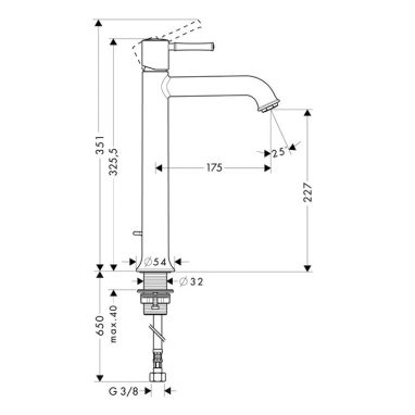 HANSGROHE Смеситель для умывальника однорычажный Talis Classic (14116000)