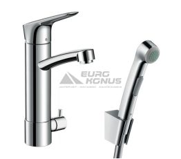 HANSGROHE Смеситель для умывальника однорычажный с гигиеническим душем и дополнительным краном Talis S (31515000)