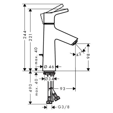 HANSGROHE Смеситель для умывальника однорычажный Talis S (72024000)