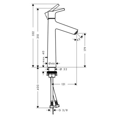 HANSGROHE Смеситель для умывальника однорычажный Talis S (72031000)