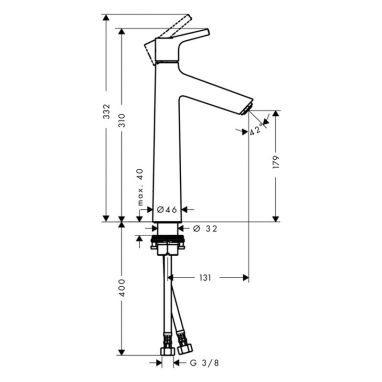 HANSGROHE Смеситель для умывальника однорычажный Talis S (72032000)