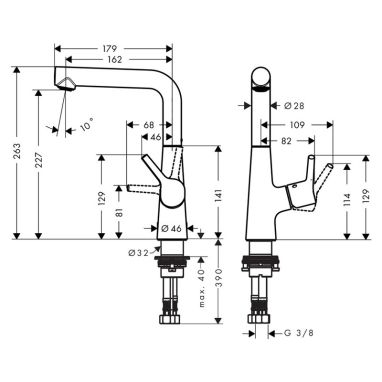 HANSGROHE Смеситель для умывальника однорычажный Talis S (72105000)