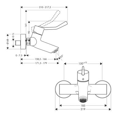 HANSGROHE Смеситель для умывальника однорычажный Talis Care (32037000)