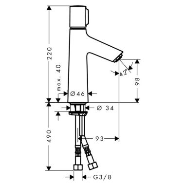 HANSGROHE Смеситель для умывальника однорычажный Talis Select S (72043000)