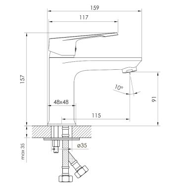 IMPRESE Смеситель для умывальника однорычажный VITE хром (f03507401AA)