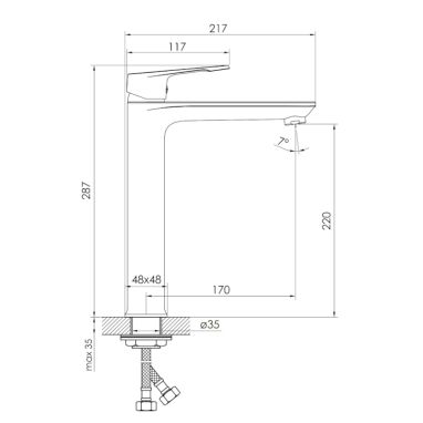 IMPRESE Смеситель для умывальника однорычажный VITE хром (f03507401AC)