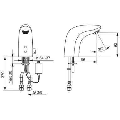 ORAS Смеситель для умывальника электронный с терморегулятором Electra (6150FZ)