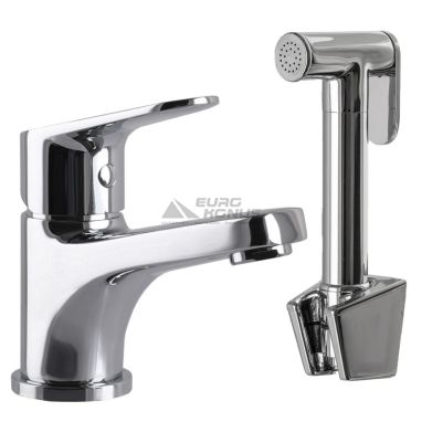 TOPAZ Смеситель для умывальника однорычажный с гигиеническим душем ZARA TZ 13206-H37