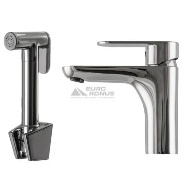 TOPAZ Смеситель для умывальника однорычажный с гигиеническим душем BARTS TB 07206-H36