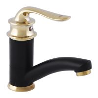 ZERIX Смеситель для умывальника однорычажный Z45219-6 Black/Gold (ZX0469)