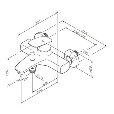 AM.PM Смеситель для ванны однорычажный Spirit 2.1 (F71A10000)