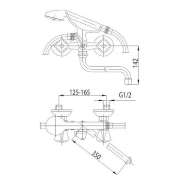 ARMATURA Смеситель для ванны двухвентильный Standard (304-118-00)