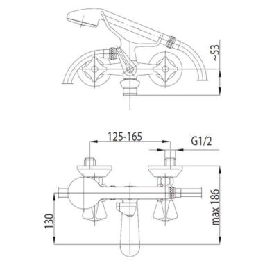 ARMATURA Смеситель для ванны двухвентильный Standard (304-120-00)