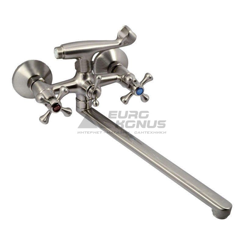 EURO PRODUCT Смеситель для ванны двухвентильный Smes 143 Stainless Steel (EP0096)
