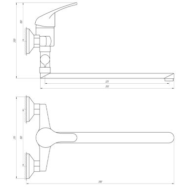 GLOBUS LUX Смеситель для ванны однорычажный Solly GLSO-0108