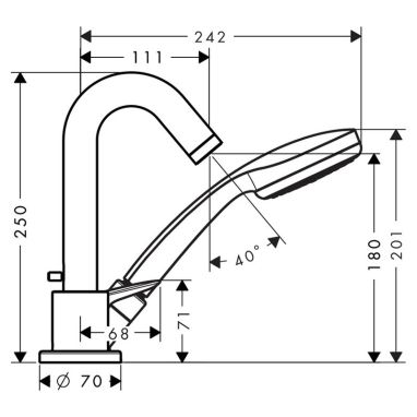 HANSGROHE Внешняя часть смесителя однорычажного для ванны Logis (71310000)