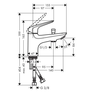 HANSGROHE Смеситель для ванны однорычажный Novus (71321000)