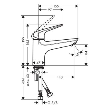 HANSGROHE Смеситель для ванны однорычажный Novus (71322000)