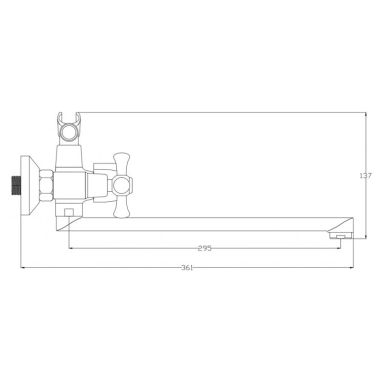 KRONER Смеситель для ванны двухвентильный KRM Rhein-C070 (CV016435)