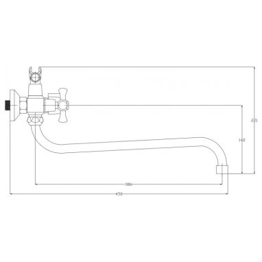 KRONER Смеситель для ванны двухвентильный KRM Rhein-C071 (CV017353)