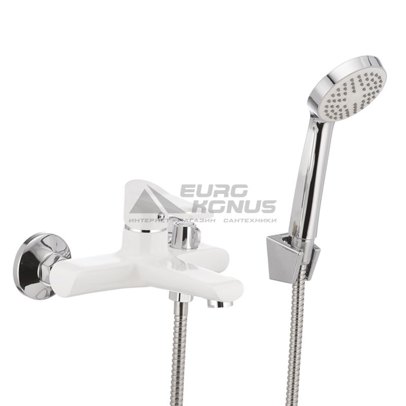 MIXXUS Смеситель для ванны однорычажный Dallas Euro 009 White (MX0029)