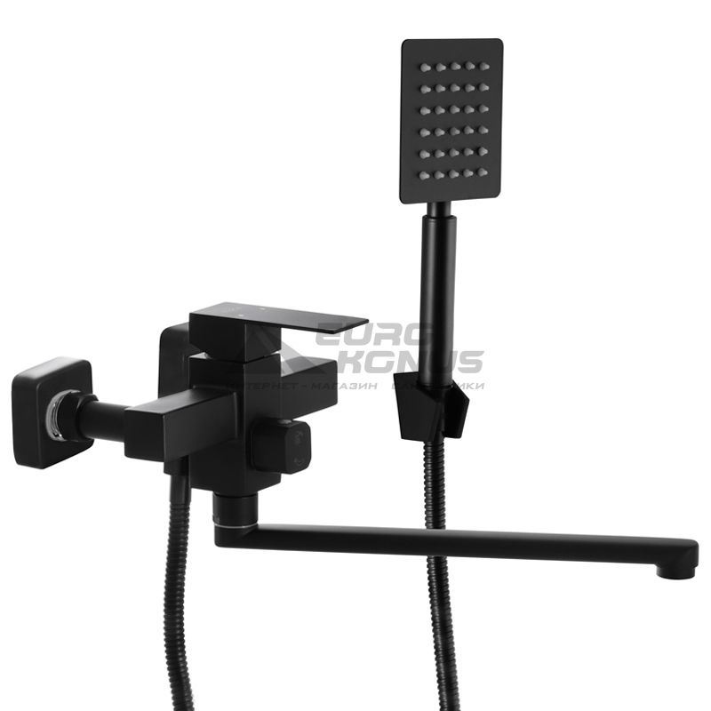 MIXXUS Смеситель для ванны однорычажный Kub Euro 006 Black (MI2811)