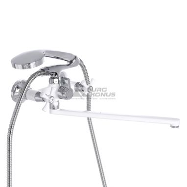MIXXUS Смеситель для ванны двухвентильный Omega 140 White (MI2768)