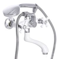 MIXXUS Смеситель для ванны двухвентильный Omega 142 White (MI2769)