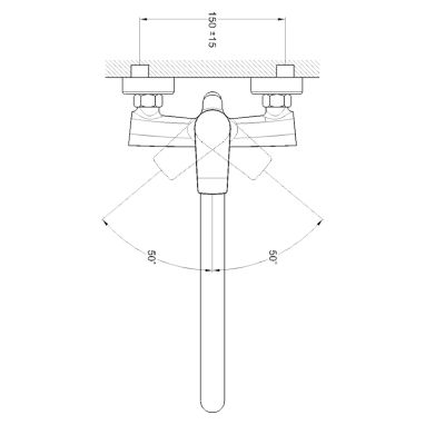 TROYA Смеситель для ванны однорычажный FOB7-A134