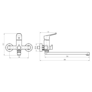TOPAZ Смеситель для ванны однорычажный ZARA TZ-13208-H37