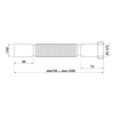 АНИ Пласт Труба гибкая удлиненная 1 1/2" x 40 (K114)