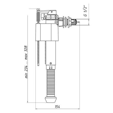 АНИ Пласт Арматура наливная с боковым подключением 1/2" (WC5010EU)
