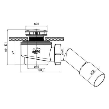 АНИ Пласт Сифон для душевого поддона 1 1/2" x 50 с переходной трубкой 45° 40/50 (E411CEU)