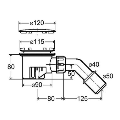 VIEGA Сифон для душевого поддона Tempoplex 110 x 40/50 (364786)