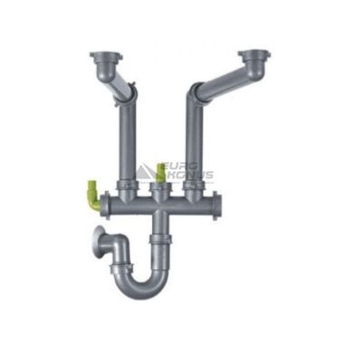FRANKE Сифон F/1275 1 1/2" для 1,5 и 2-х чашевых кухонных моек на разных уровнях (112.0048.209)