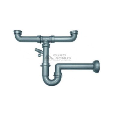 FRANKE Сифон F/2 L 1 1/2" для 2-х чашевых моек на одном уровне (112.0068.244)