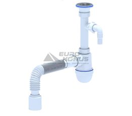 АНИ Пласт Сифон для умывальника 1 1/4" x 40 с отводом для стиральной машины и гибкой трубкой 40/50 (C1310)