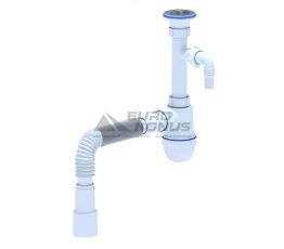 АНИ Пласт Сифон для умывальника 1 1/4" x 40 с отводом для стиральной машины и гибкой трубкой 40/40/50 (C1315EU)