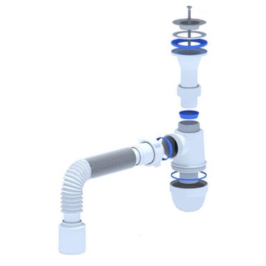 АНИ Пласт Сифон для умывальника 1 1/4" x 40 с гибкой трубкой 40/50 (C2010)