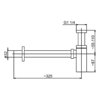 ARMATURA Сифон для умывальника металлический хромированный Куб 1 1/4" x 32 (600-002-00)