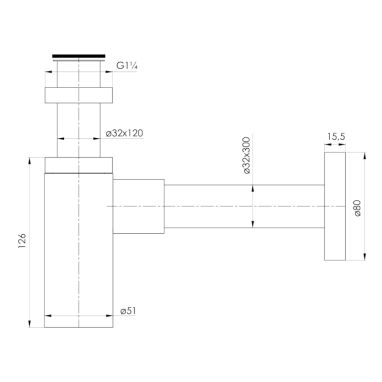 IMPRESE Сифон для умывальника 1 1/4" x Ø 32 мм GRAFIKY черный никель (ZMK041807600)