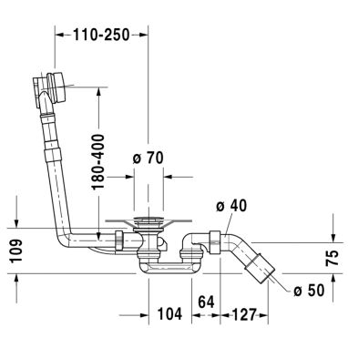DURAVIT Слив-перелив для ванны 790285000001000