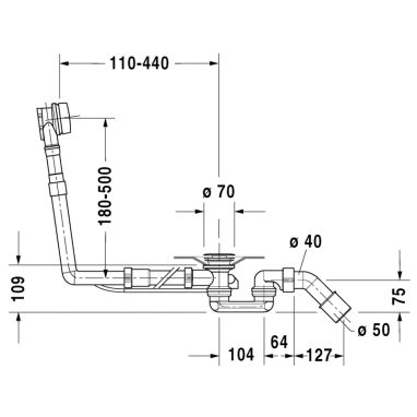 DURAVIT Слив-перелив для ванны 790293000001000