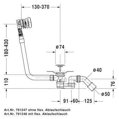 DURAVIT Слив-перелив для ванны 791248000001000