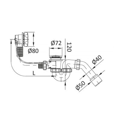 IMPRESE Сифон для ванны (SBA500000050)