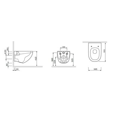 AM.PM Унитаз подвесной Sensation FlashClean (C301700WH)