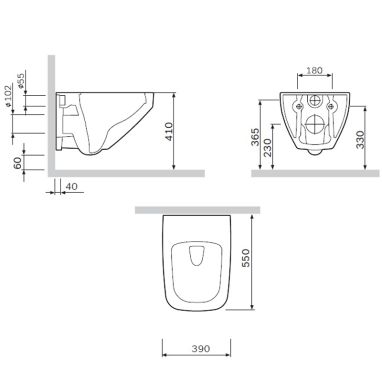 AM.PM Унитаз подвесной Inspire V2.0 (C50A1700SC)