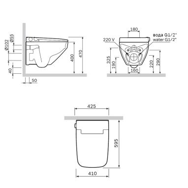 AM.PM Унитаз подвесной с функцией биде Inspire V2.0 (CCC50A1700SC)