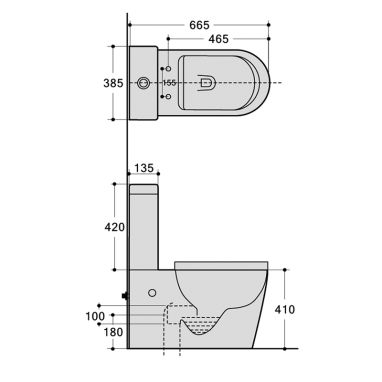 DUSEL Унитаз-компакт c крышкой и сиденьем Slim Soft-close Arez (DTPT10210230R)
