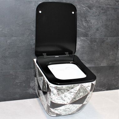 DUSEL Унитаз подвесной c крышкой и сиденьем Slim Soft-close Cubis Art DWHT10201030ART